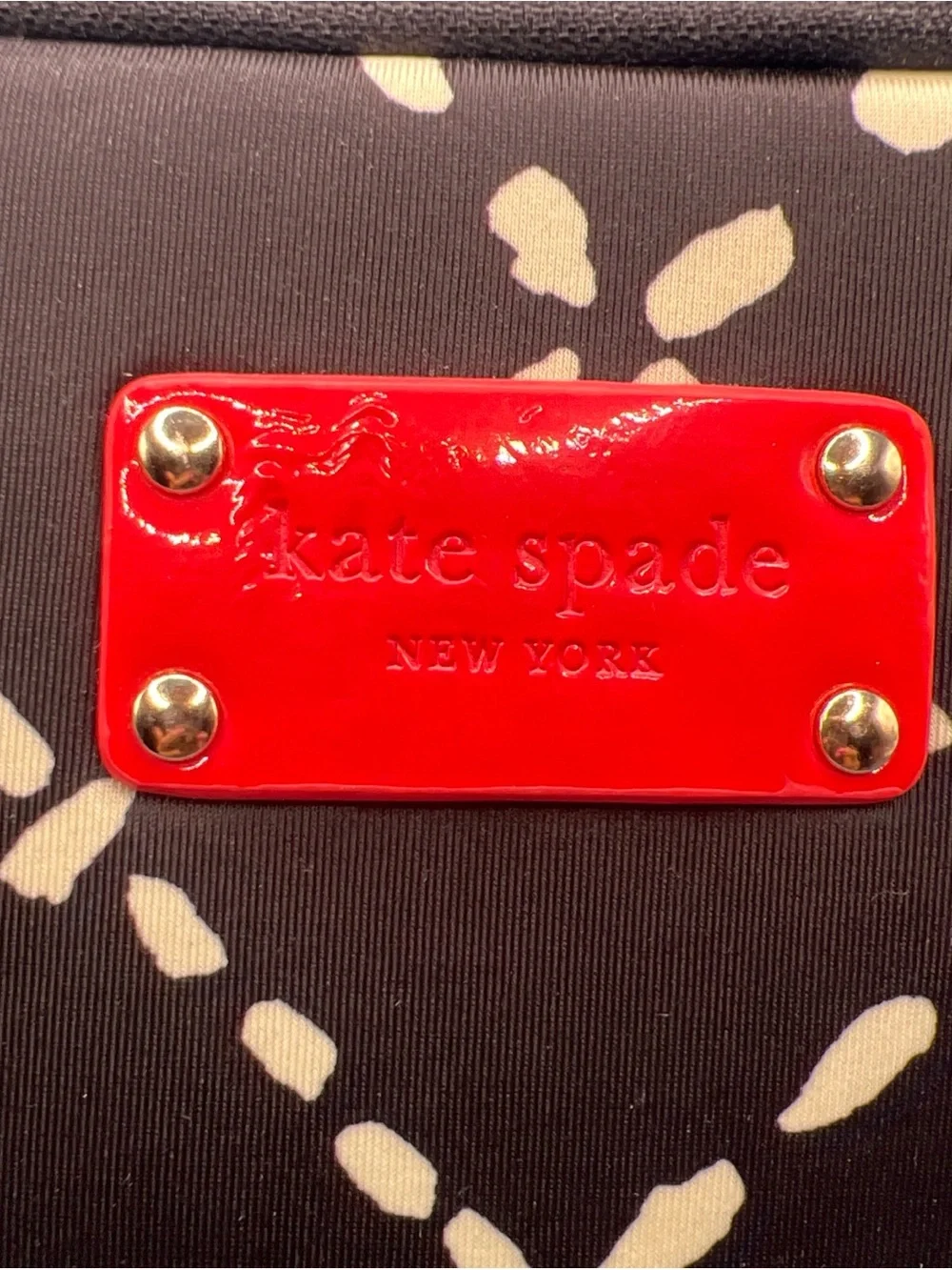Genuine Authentic Kate Spade iPad Sleeve Case Pouch Black/White 10 1/4” by 8”